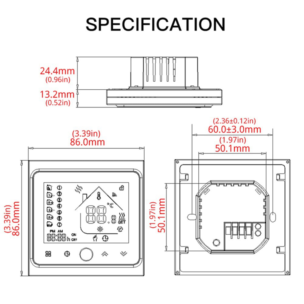 Thermostat intelligent, contrôleur de température, chaudière de chauffage au sol Tuya