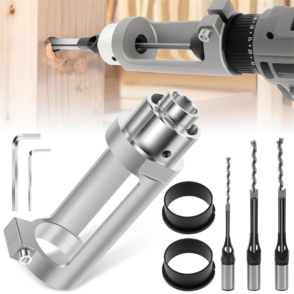 Square Hole Drill Bit Adapter With Drill Bits, Mortising Attachment 4851973667495