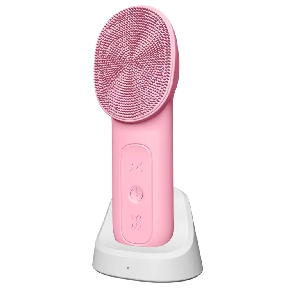 Brosse nettoyante pour le visage étanche avec support et vibrations haute fréquence