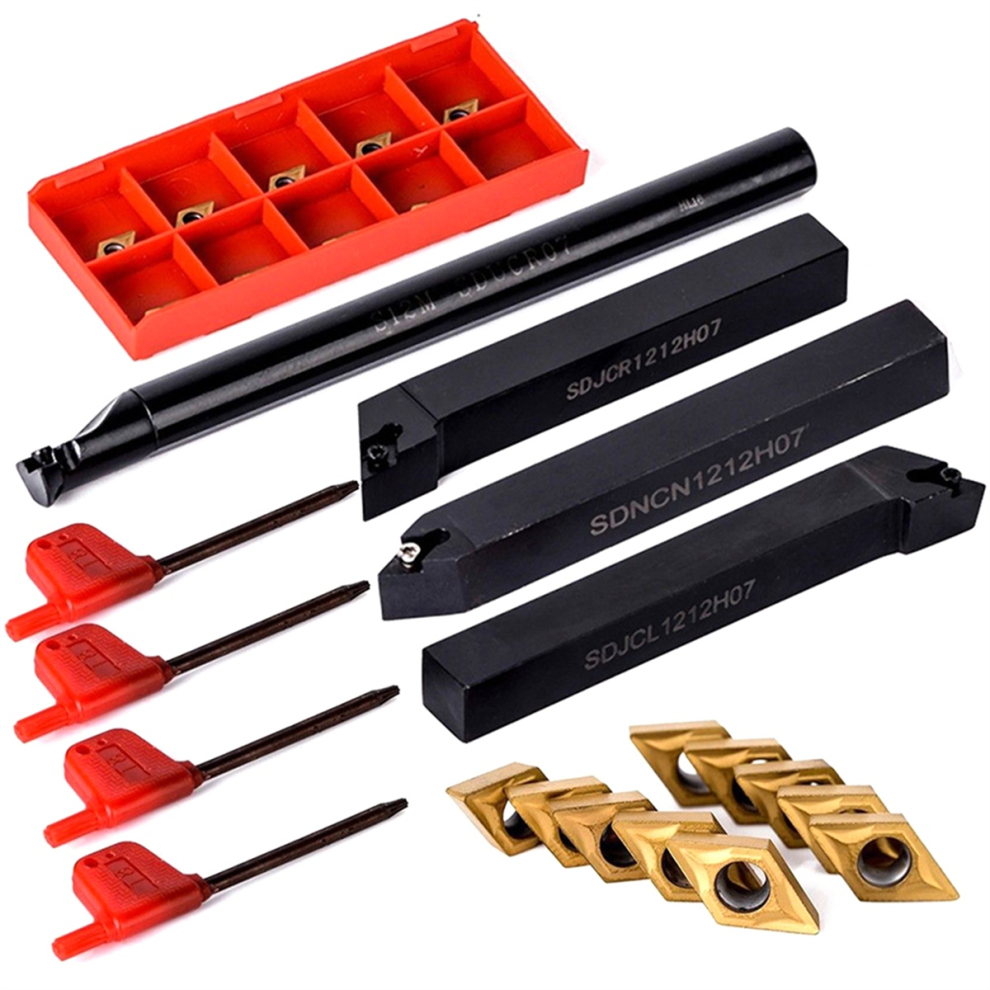 Lathe Turning Tool Holder Boring Bar Dcmt+10Pcs 0702 Carbide Insert 4851215485757