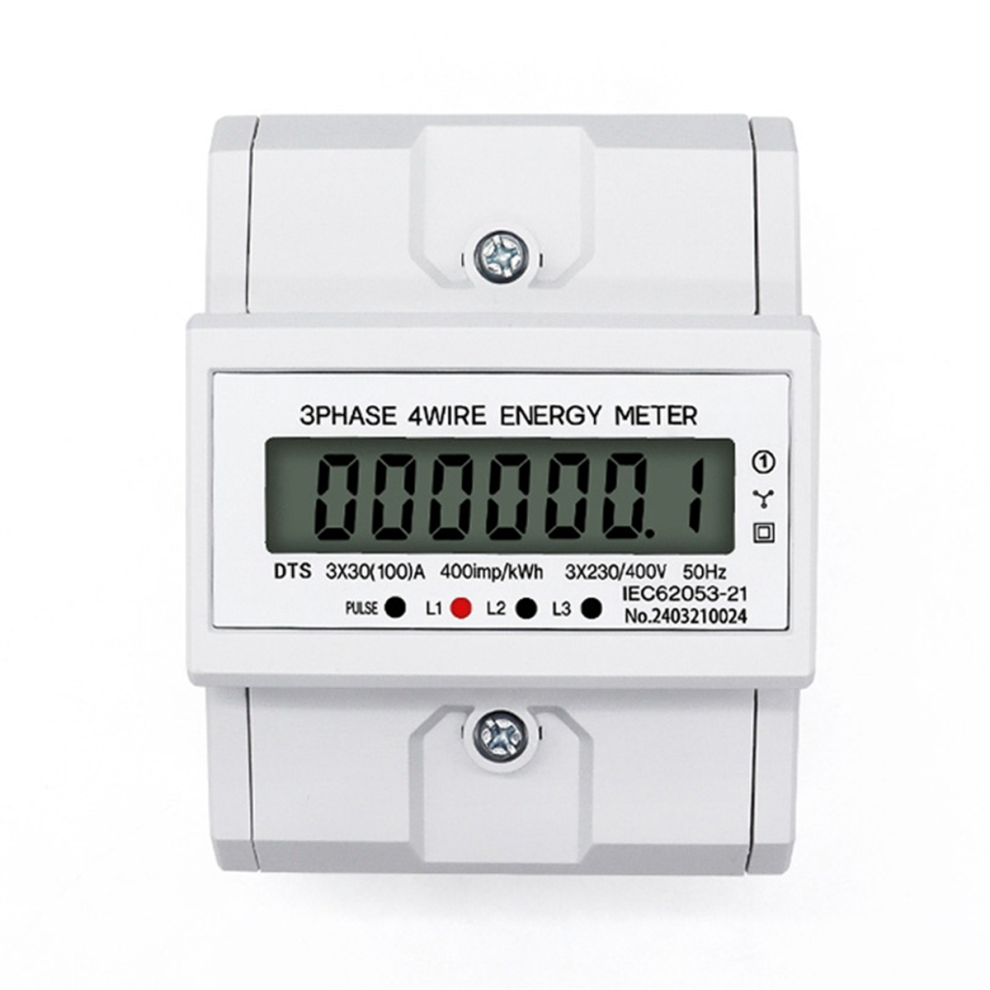 Lcd Ac Din Rail 230V 3 Phase 4 Wire Energy Meter Kwh Meter Wattmeter 4851215429720
