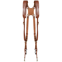 Double Shoulder Camera Strap Adjustable Camera Shoulder Belt Brown