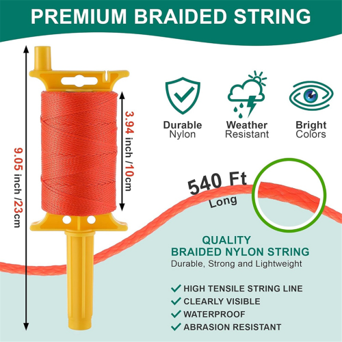 2 Pack Mason-Line with Handle, Twisted 540 FT 18 Reloadable Line Reel 2