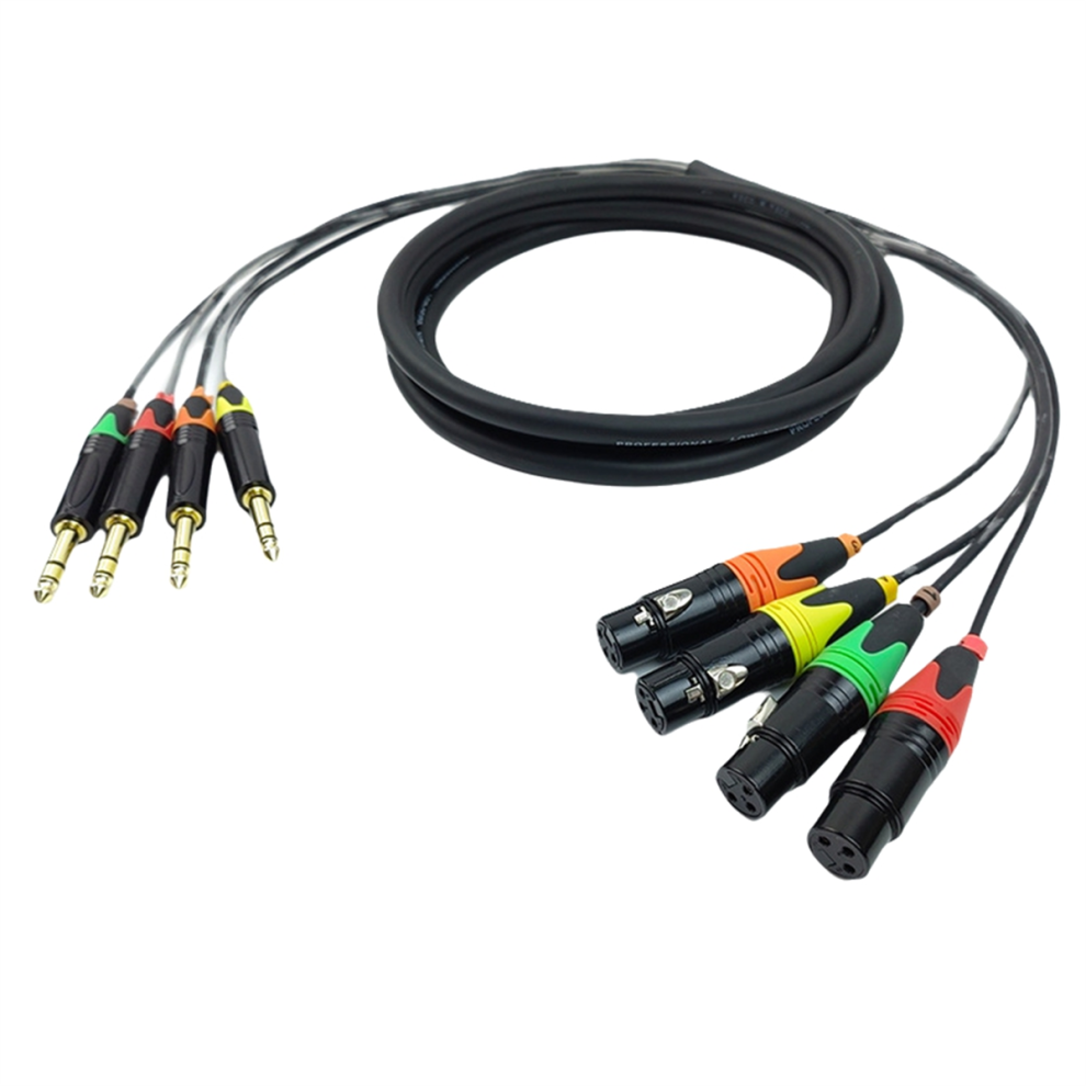 4 Channel Trs To Xlr Cables, 6.35Mm Jack, 90Cm 4851215439422
