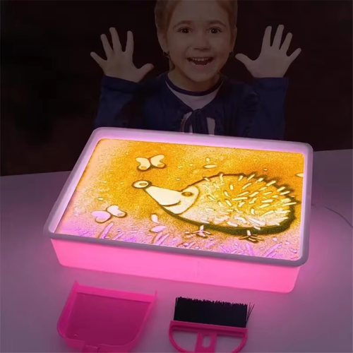 Tavolo creativo fai da te con sabbia e luce per bambini, blu 2