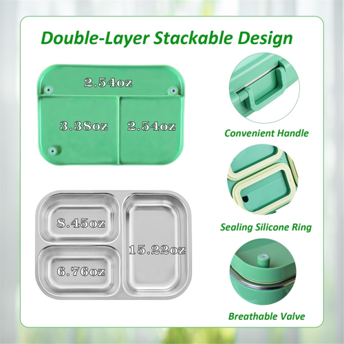 Leakproof Bento Lunch Box for Kids & Adults- Multi-Compartment 2