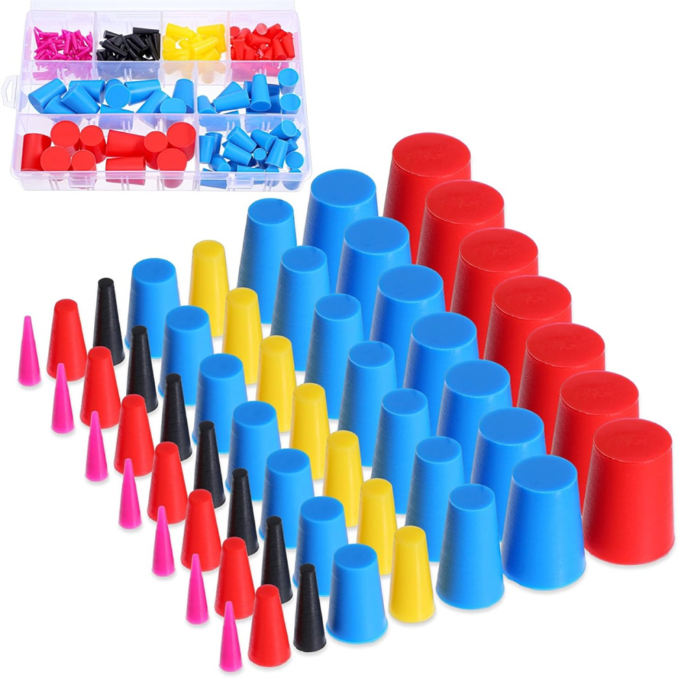 200 Pcs 8-Sizes Silicone Plugs For Round Holes, Tapered Plug Kit 4851973657694