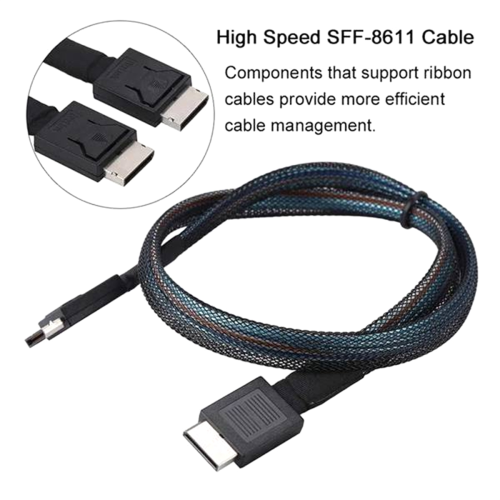 PCIE4.0 MINI SAS Cable 24Gbps Oculink Data Extension Cable (0.5m) 1