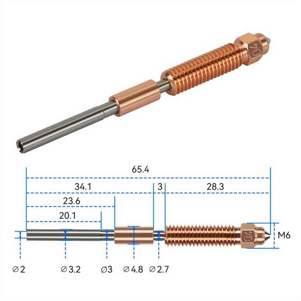 Buse K1C 0,4/0,6/0,8mm Tout-en-un En Cuivre Titane Buses Haute