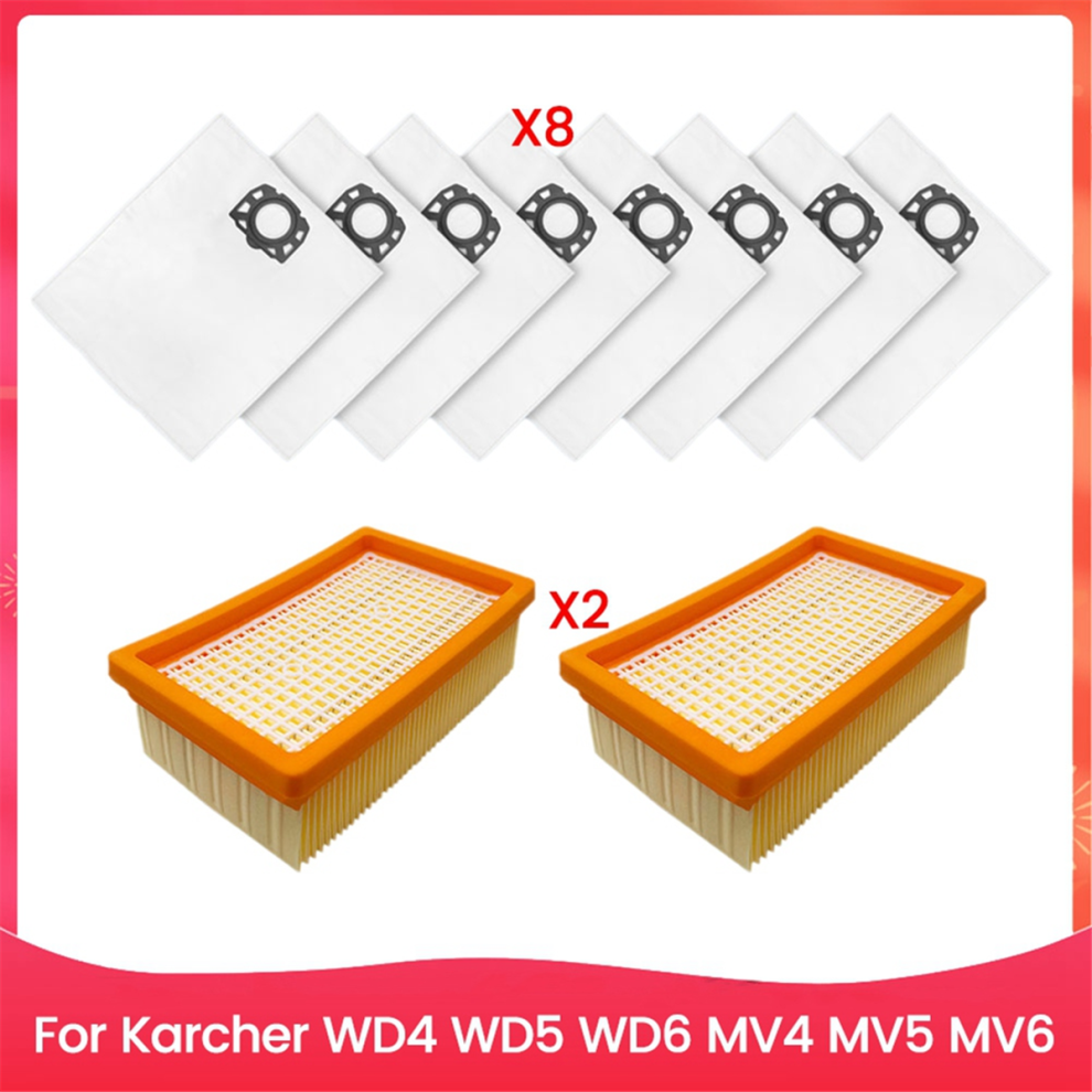 Lot de 10 filtres et sacs à poussière pour aspirateur Karcher