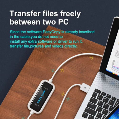 USB PC to PC Sync Link Net Direct Data File Transfer Bridge LED Cable 1