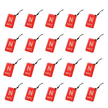 20 pezzi di tag NFC etichetta Ntag213 13,56 MHz Smart Card 42 x 26 mm rosso
