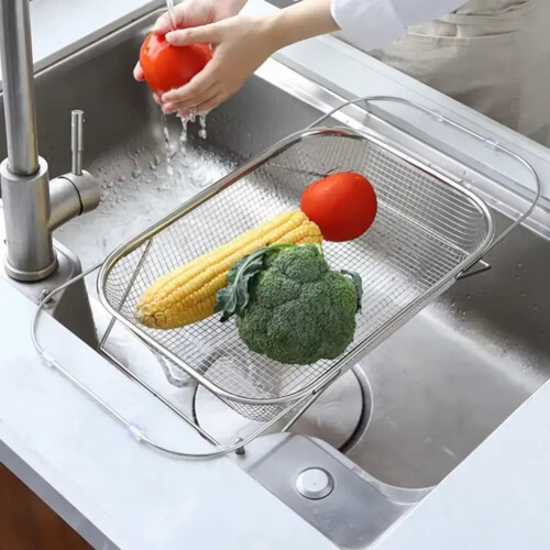 Expandable Cutlery Drying Rack Kitchen Sink Drain Basket 1