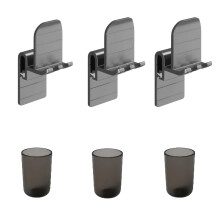 Punch-Free Bathroom Wall-Mounted Mouthwash Cup Holder Gray
