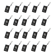 20 pezzi di tag NFC etichetta Ntag213 13,56 MHz Smart Card 42 x 26 mm Nero