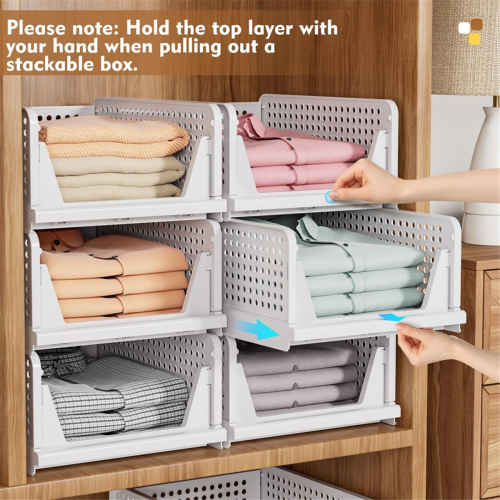 Stackable Wardrobe Storage Box, Multi-Function Foldable Storage Box 2