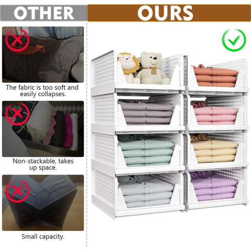 Stackable Wardrobe Storage Box, Multi-Function Foldable Storage Box 1