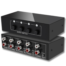 3,5 Mm Audioschakelaar, 2 Ingangen 1 Uitgang/1 Ingang 2 Uitgangen Audiosplitter Schakelaar Audioschakelkast Mute Knop Met Een Toets