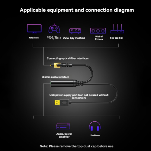 Καλώδιο USB Digital Fiber Optical σε 3,5 mm Converter για οπτικό ήχο 2