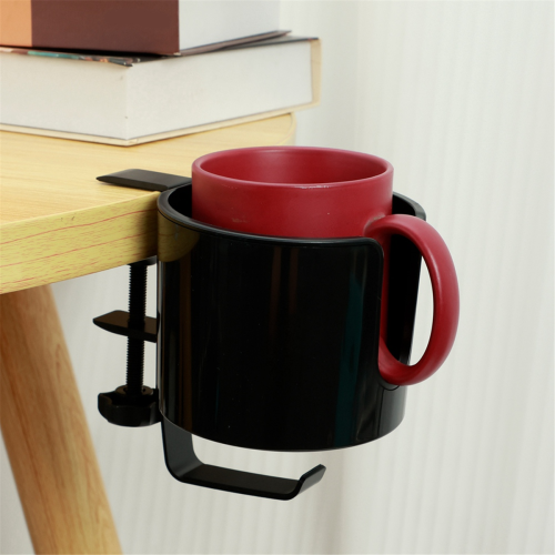 Desk Cup Holder Table Universal Adjustable Pgraded Arm Clamp Black 1