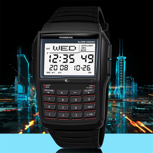 Reloj electrónico LED deportivo digital multifunción con calculadora 2