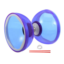 Bola de Diabolo com rolamento triplo, borracha macia, TPU cristal, azul