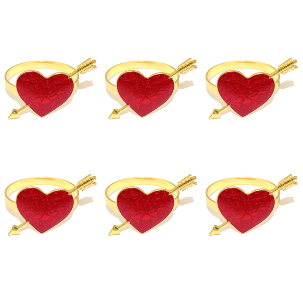 Ronds de serviette en forme de cœur pour la Saint-Valentin, décoration de table de mariage