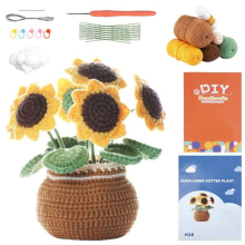Crochet Yarn Sunflower Crochet Kit for Adults & Beginners, Crochet