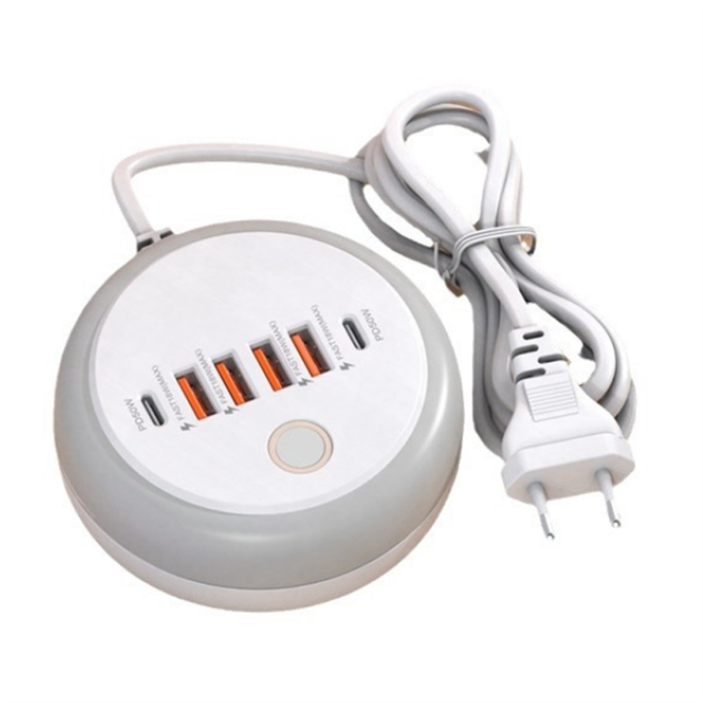 Round Pd20w Multi-Port Fast Charger, Touch Led Eu Plug 4851973659575