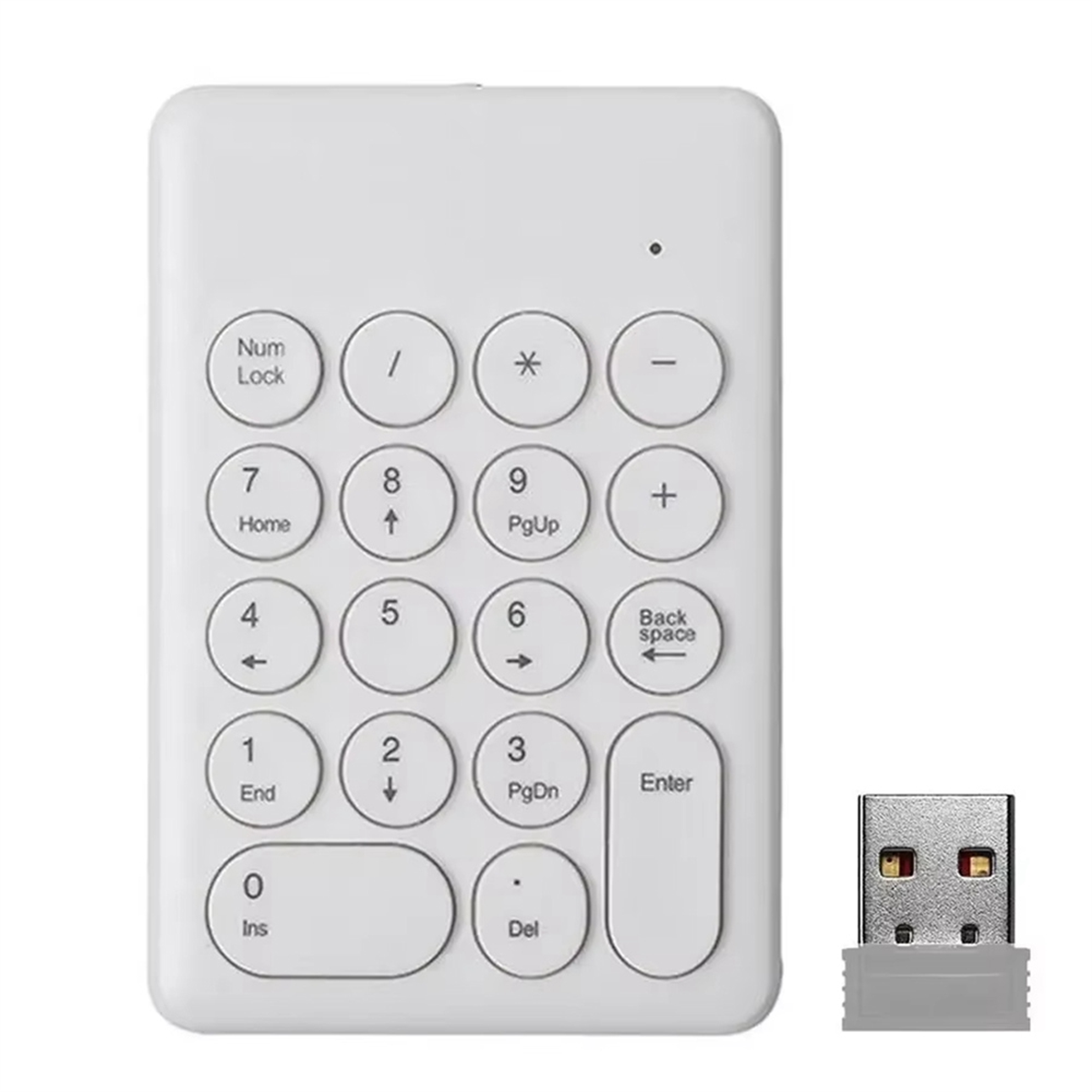 Tastierino Numerico Wireless Ergonomico A 18 Tasti Con Inclinazione 15° E Ricevitore USB, Portatile Per PC E Linux