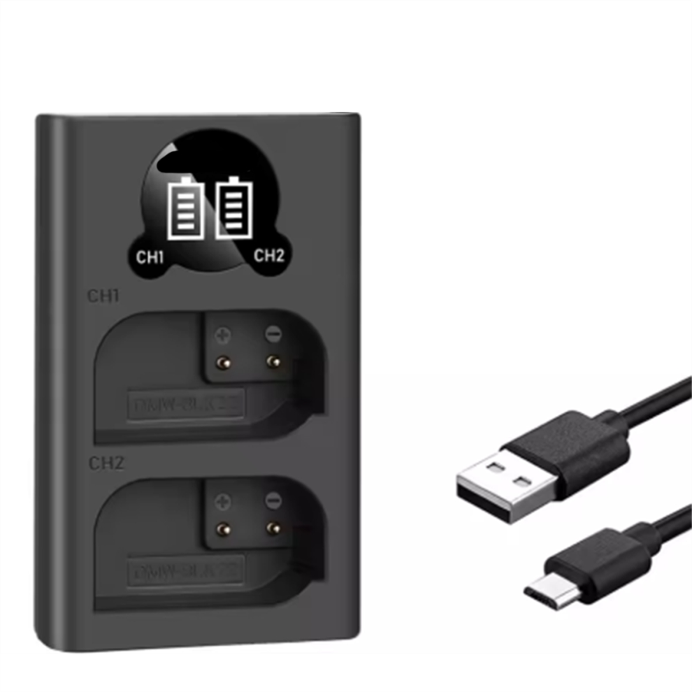 Dmw-Blk22 Dual Usb Battery Charger For Panasonic Lumix Dc-S5, Gh5 4851215495640
