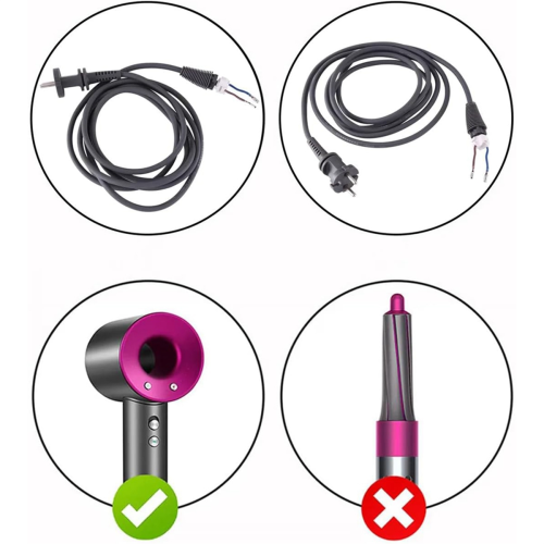 Accessoires universels pour câble d'alimentation Dyson HD01 2,7 m, prise UE 2