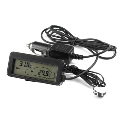 Mini termômetro digital automotivo com display LCD interno e externo