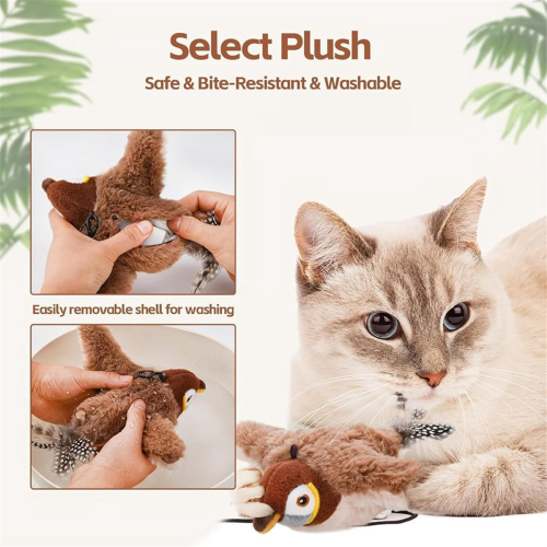Interactive Chirping Bird Cat Toy Flapping Wings Bird 2