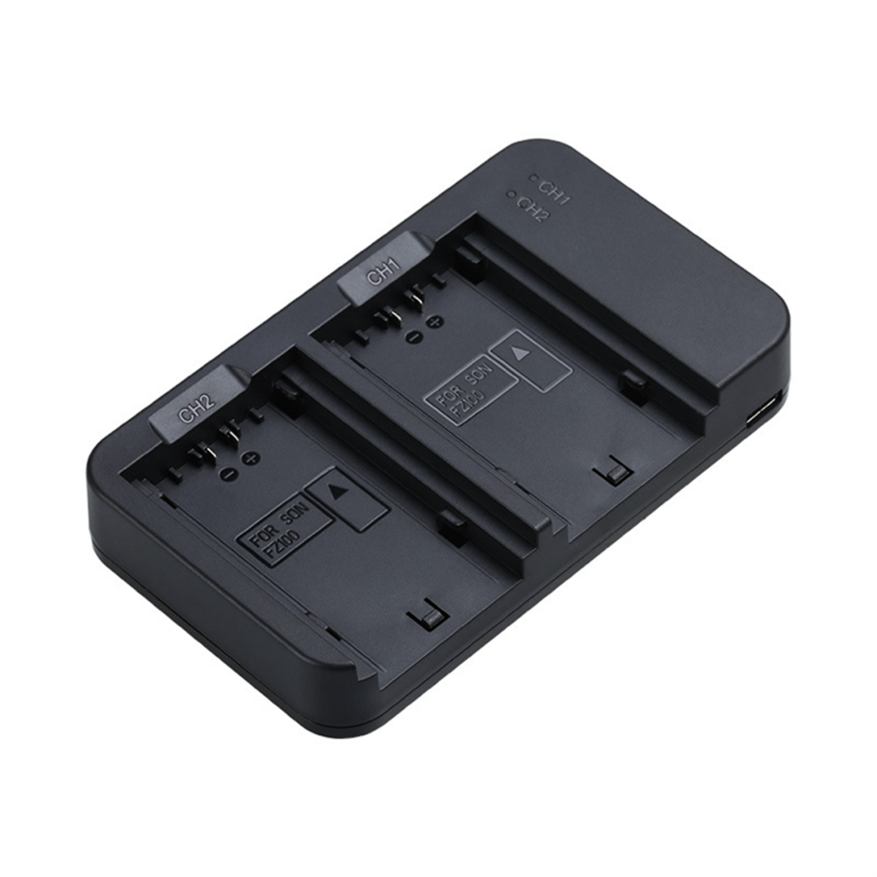 Chargeur de batterie pour appareil photo portable NP-FZ100 avec port d'entrée Type-C à double fente