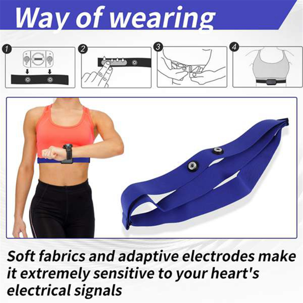NeznaäKovã© 2Pcs Heart Rate Belt Chest Strap For Coospo Polar Wahoo Garmin Mount A