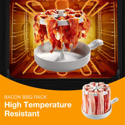 Cuiseur à bacon à micro-ondes, grille de cuisson rapide, récupérateur de graisse 2