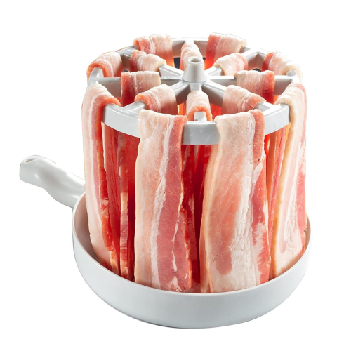 Cuiseur à bacon à micro-ondes, grille de cuisson rapide, récupérateur de graisse