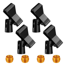 Conjunto de 4 clipes de microfone para suportes ajustáveis com adaptadores