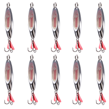 10 señuelos de pesca de trucha con cuchara giratoria de 7 g, cebo duro con lentejuelas