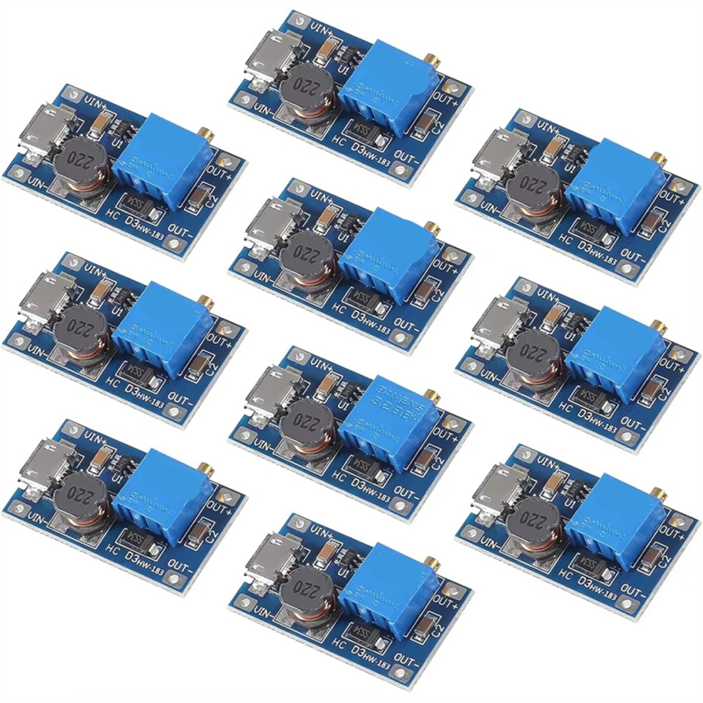 10Pcs Mt3608 Adjustable Step Up Module Voltage Regulator Micro-Usb 4851973692725