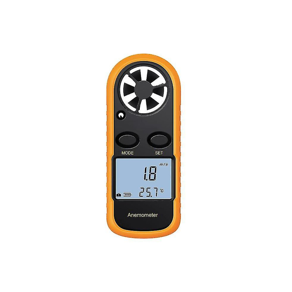 (As Show, One Size) Lcd Digital Anemometer Wind Speed Meter Airflow Velocity Measurement Indicator Thermometer With Backlight-D 4909775987683