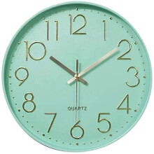 (As show, One size) Silent Wall Clock 12 In Kitchen Clock Quartz Battery Operated Round Modern Home Decor Clock-O