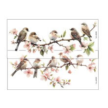 60x25cm Flowers Branches Birds PVC Window Stickers