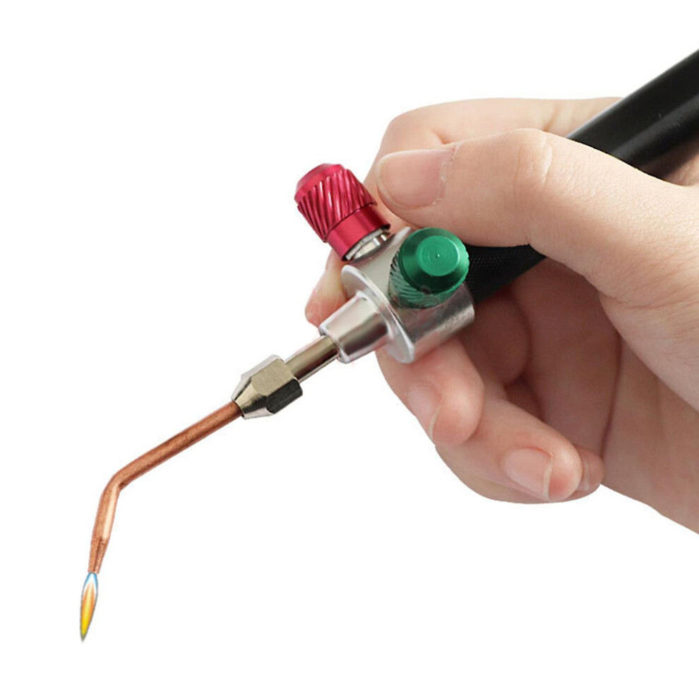 Kikidex (As Show, One Size) Metal Micro Torch Welding Tool Kit Mini Gas Little Torch Oxygen Acetylene Propane Welding Soldering-N