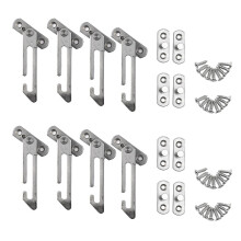 (As show, One size) 8 Pack Window Restrictor Locks Window Restrictor Hook Stainless Steel Child Lock Restrictor With Sc-M