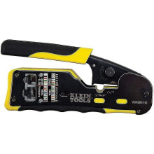 (As show, One size) Tools A-vdv226-110 Pass Thru Rj45 Racheting Compact Crimp Tool, Yellow/black-M
