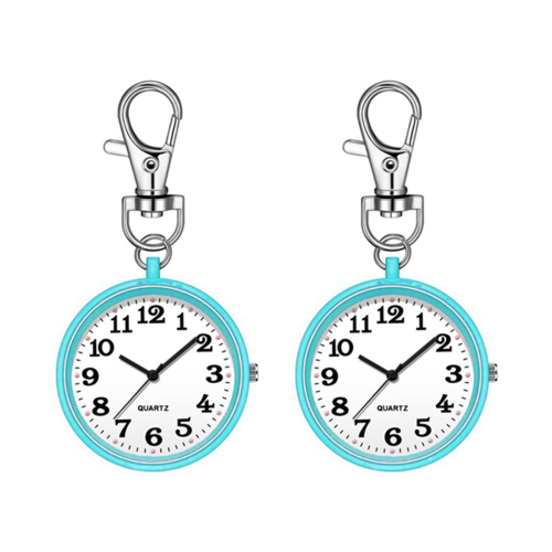 2 relógios de bolso de quartzo para enfermeiras, azul