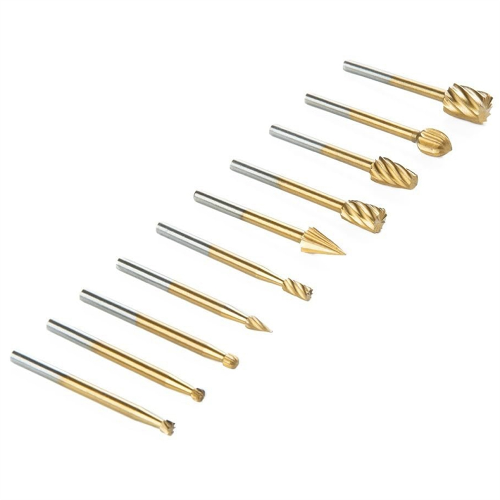 10Pcs Carbide Rotary Tungsten Burr Set, For Carving Metal Polishing 4851973691315
