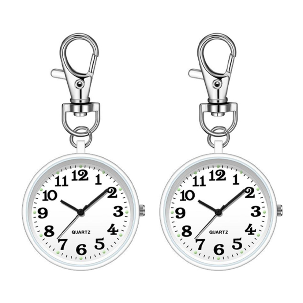 2Pcs Nurses Watches Quartz Pocket Watch For Nurses White 4851973675896